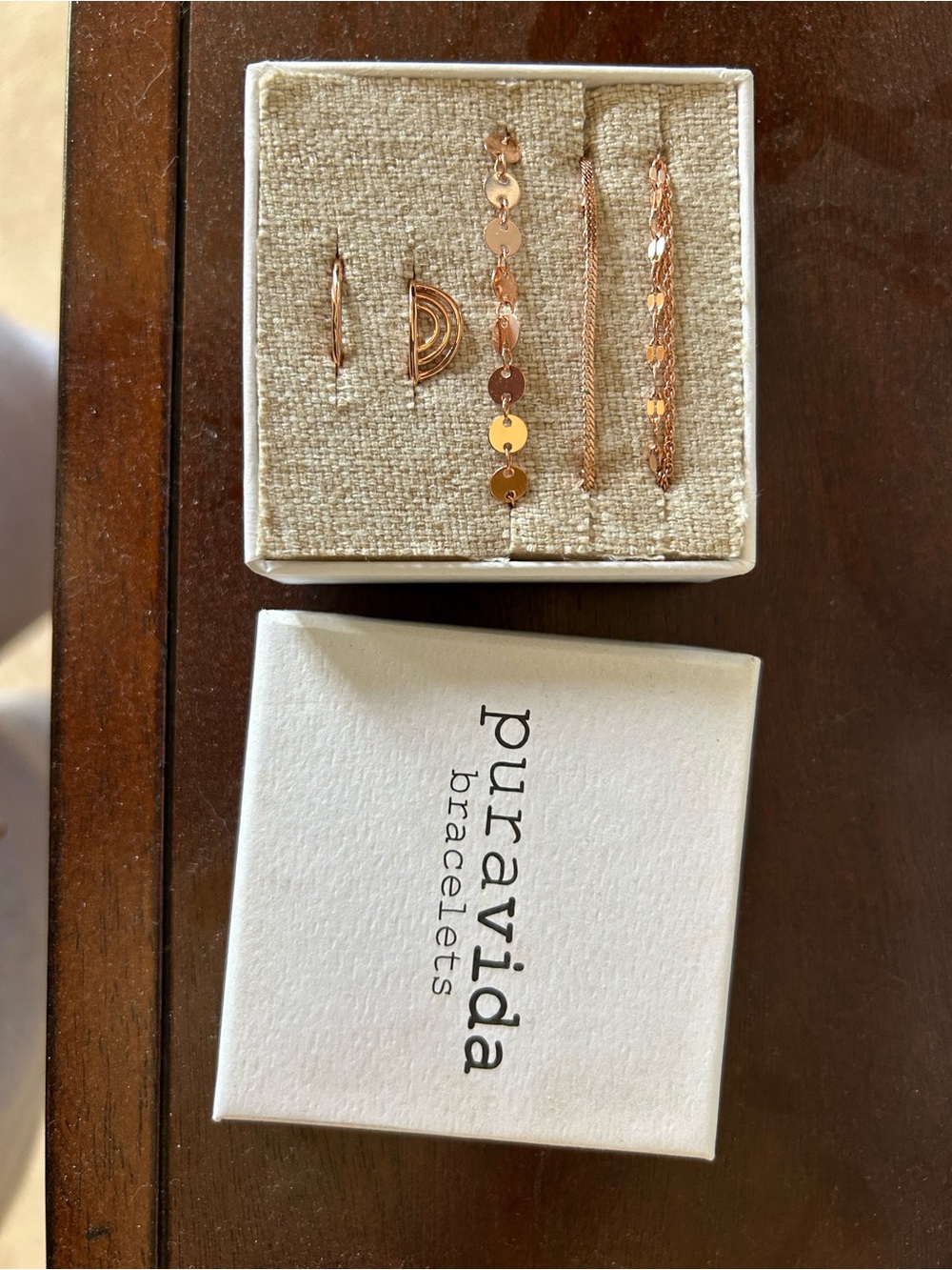 Pura Vida Rose Gold Layered Bracelet Set